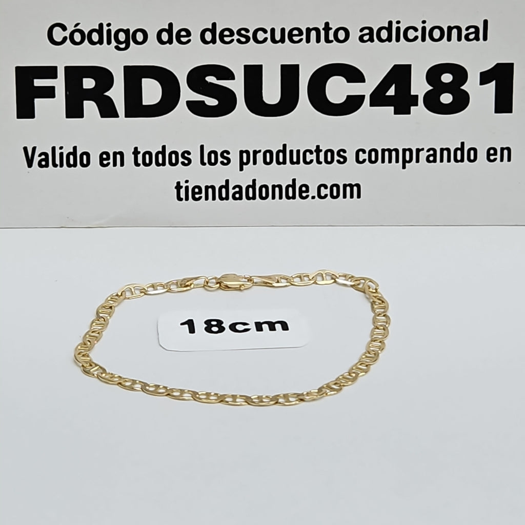 PULSERAS TEJIDO MARINERA ORO 14K 16 CM 2.9 GR (NUEVO)