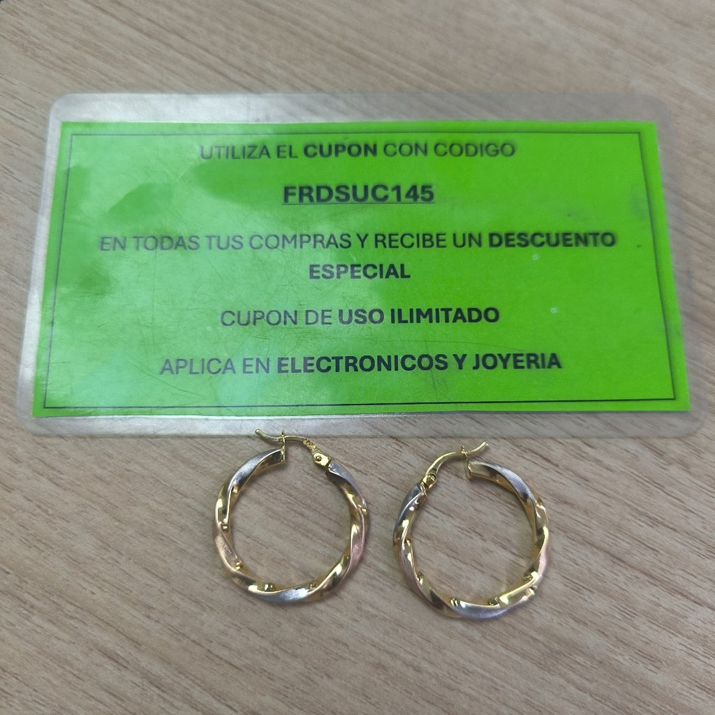 ARRACADAS PAR ORO 14 K 3.4 GRMS (SEMINUEVO)