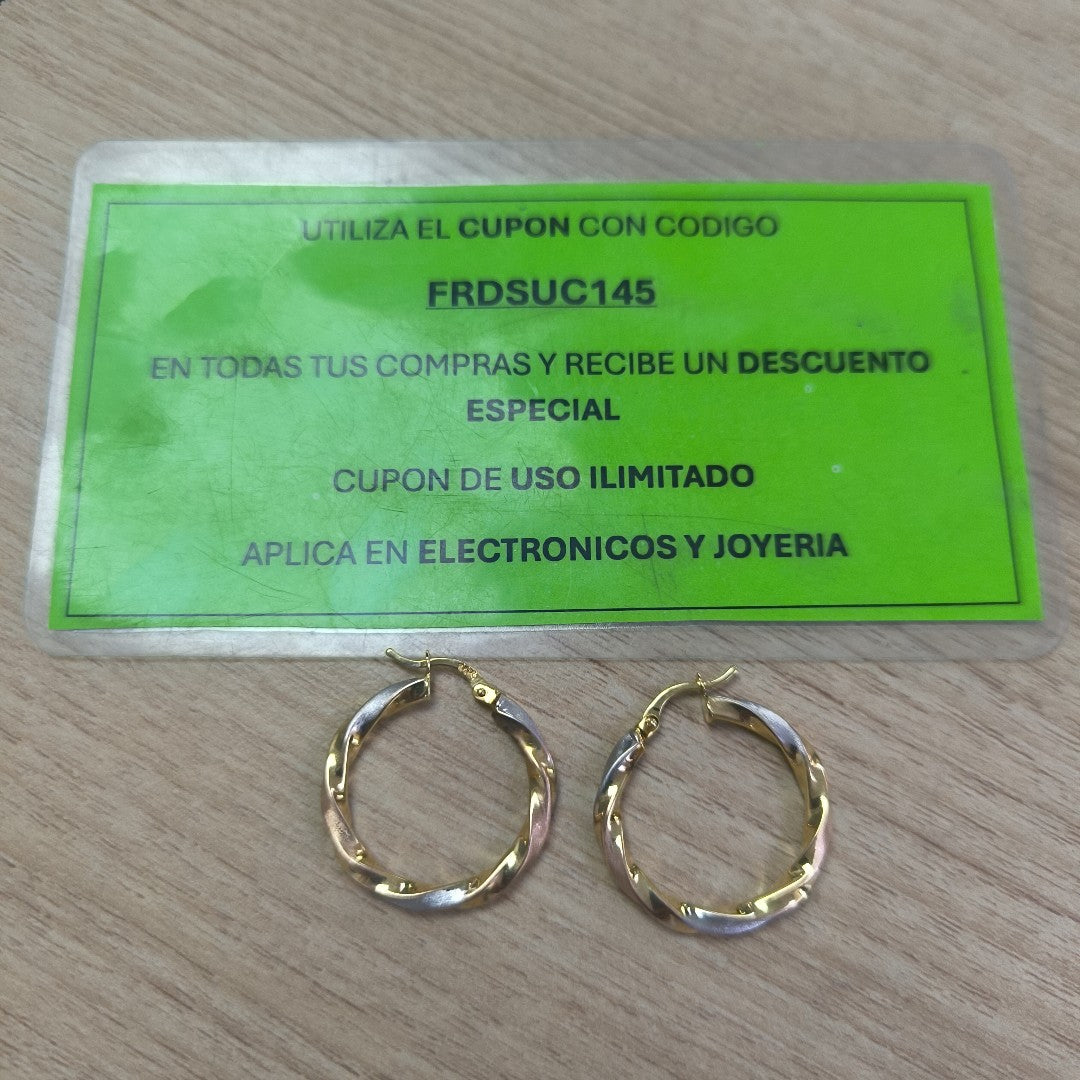 ARRACADAS PAR ORO 14 K 3.4 GRMS (SEMINUEVO)