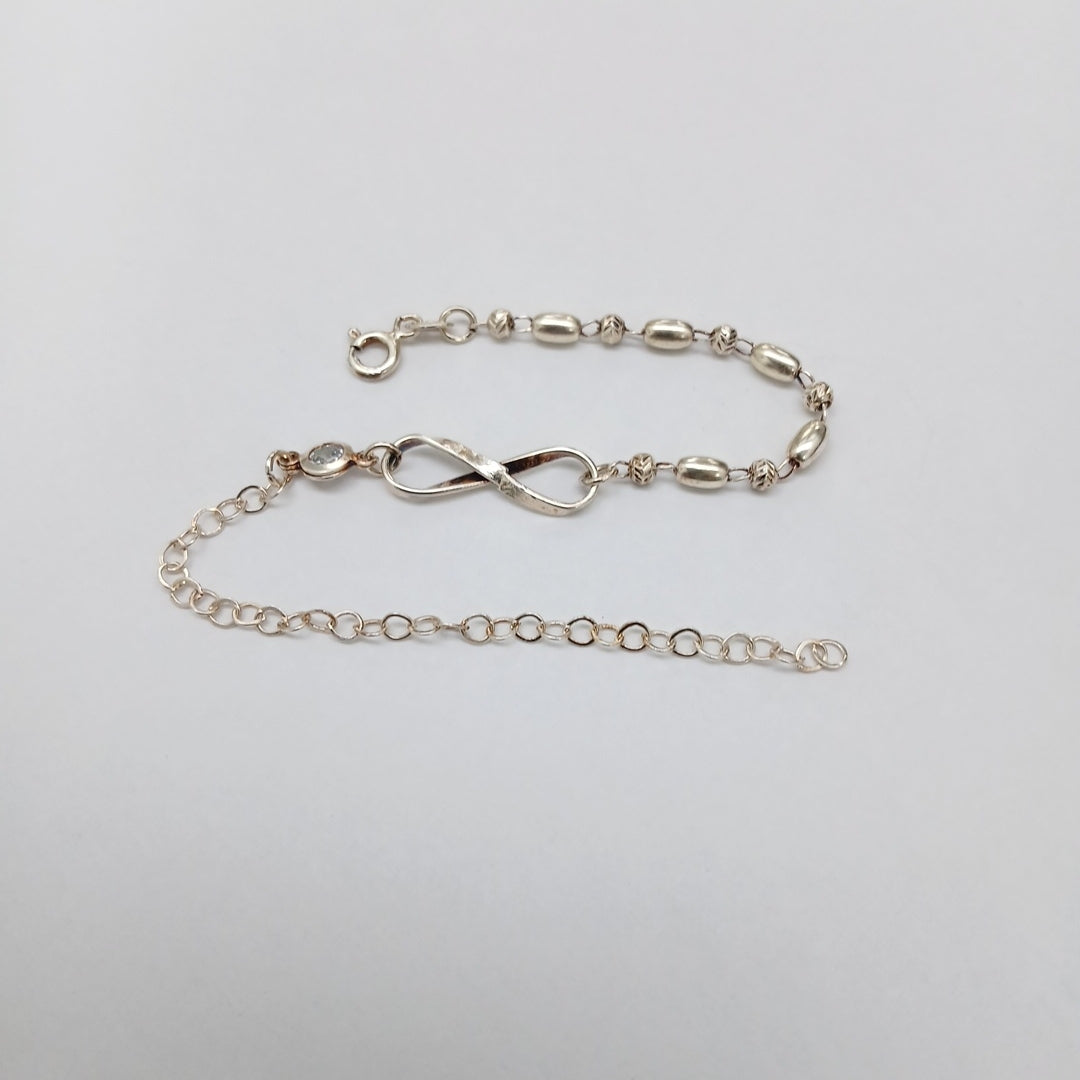 PULSERA TEJIDO ESPECIAL PLATA .925 18 CM 2.6 GR (NUEVO)