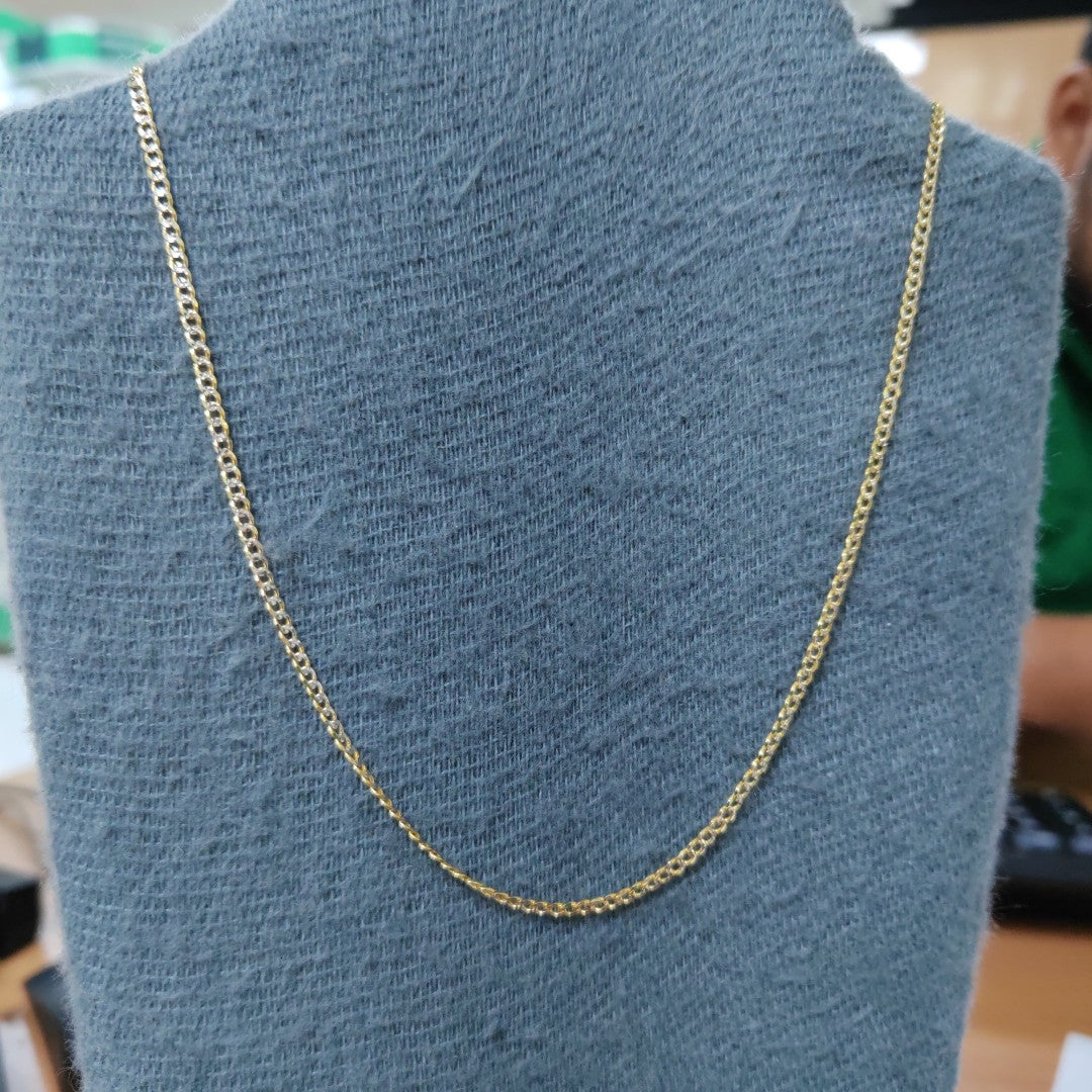 CADENAS BARBADA DIAMANTADA ORO 14K 55 CM 5.8 GR (NUEVO)