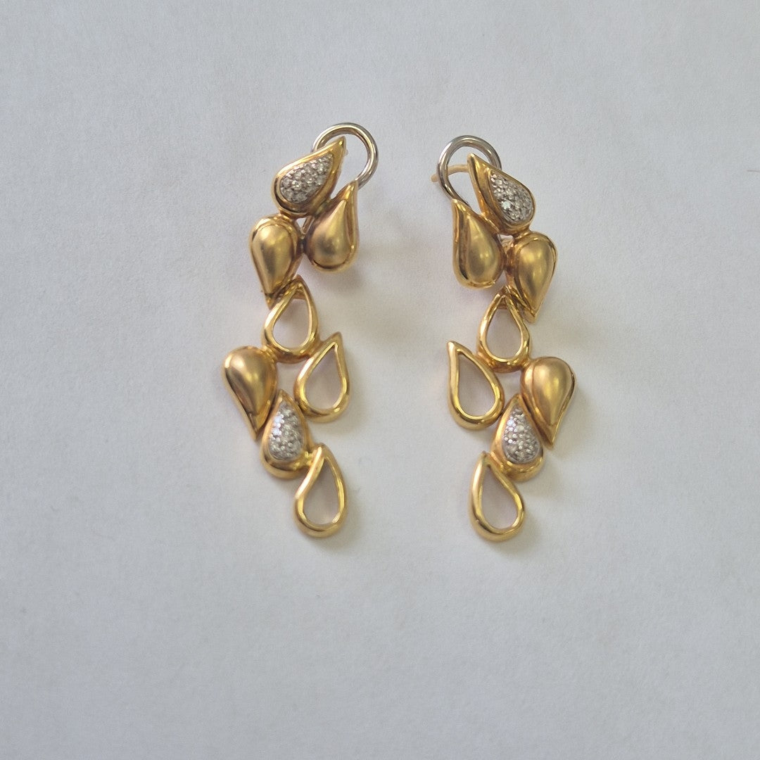 ARETES PAR ORO, ORO COMBINADO 18 K 10.9 GRMS (SEMINUEVO)