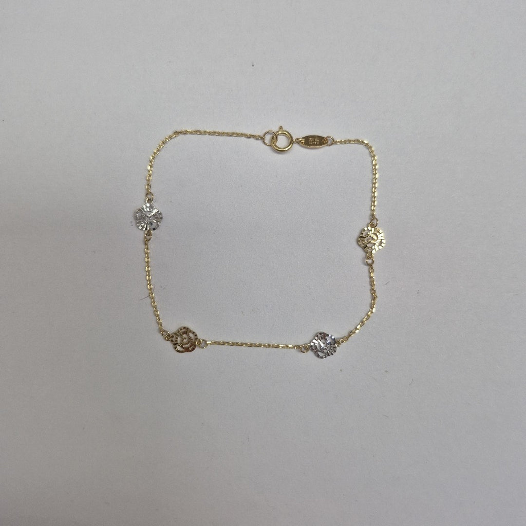 PULSERAS TEJIDO ESPECIAL C/DIJE ORO 10K 18 CM 1.1 GR (NUEVO)