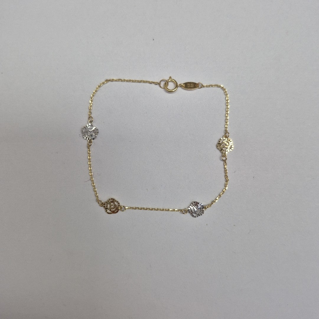 PULSERAS TEJIDO ESPECIAL C/DIJE ORO 10K 18 CM 1.1 GR (NUEVO)