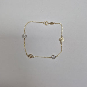 PULSERAS TEJIDO ESPECIAL C/DIJE ORO 10K 18 CM 1.1 GR (NUEVO)