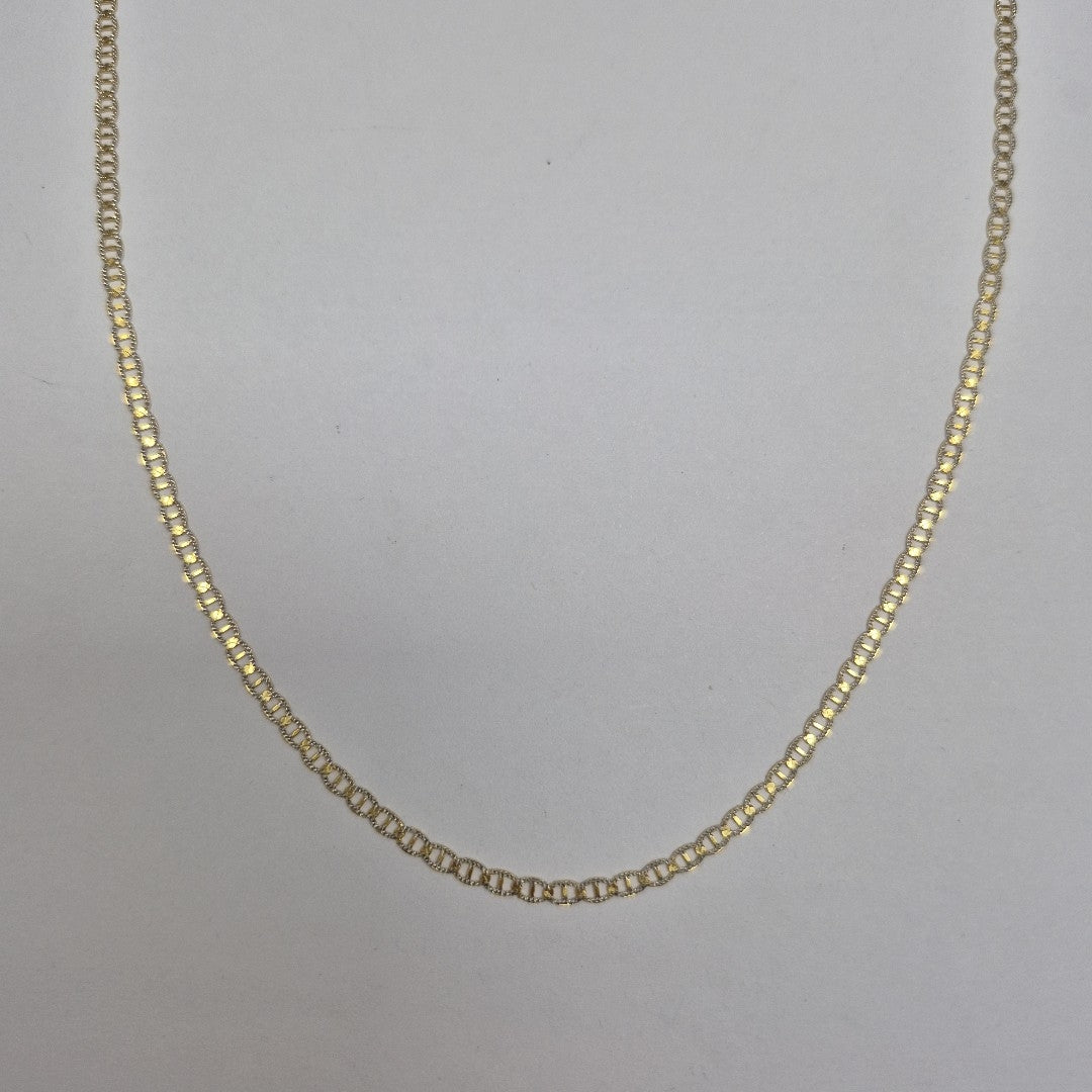 CADENAS TEJIDO GUCHI DIAMANTADO ORO 10K 55 CM 3.9 GR (NUEVO)