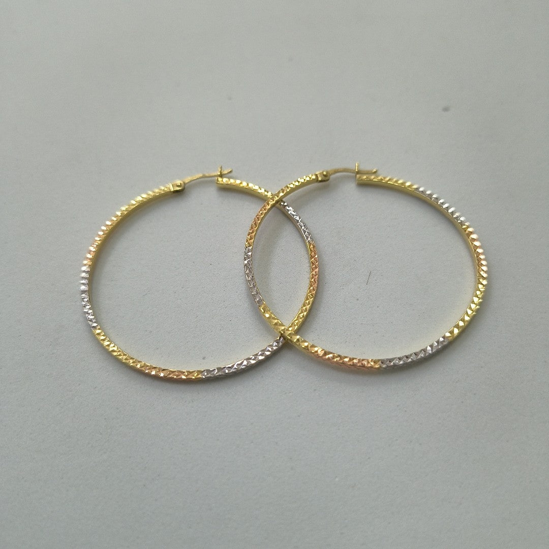 ARRACADAS PAR ORO, ORO COMBINADO 10 K 2.8 GRMS (SEMINUEVO)