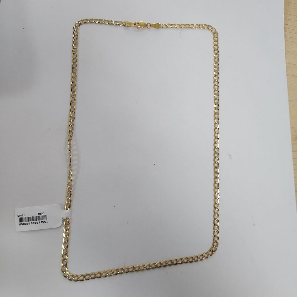 CADENAS BARBADA DIAMANTADA ORO 14K 55 CM 8.9 GR (NUEVO)