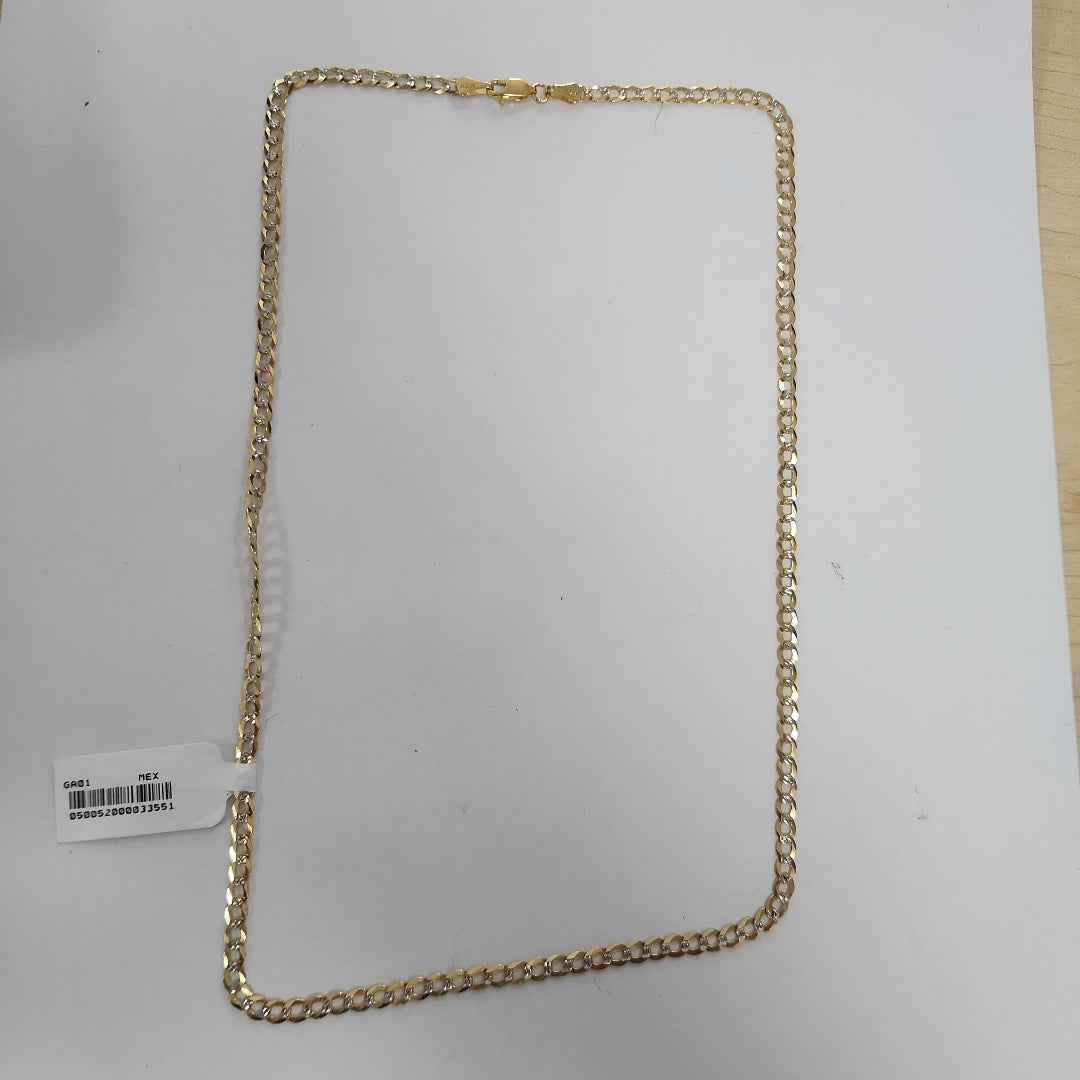 CADENAS BARBADA DIAMANTADA ORO 14K 55 CM 8.9 GR (NUEVO)