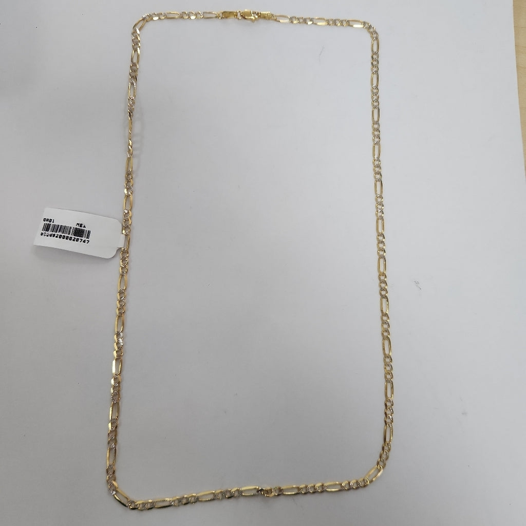 CADENAS TEJIDO 3X1 DIAMANTADO ORO 10K 55 CM 6.2 GR (NUEVO)