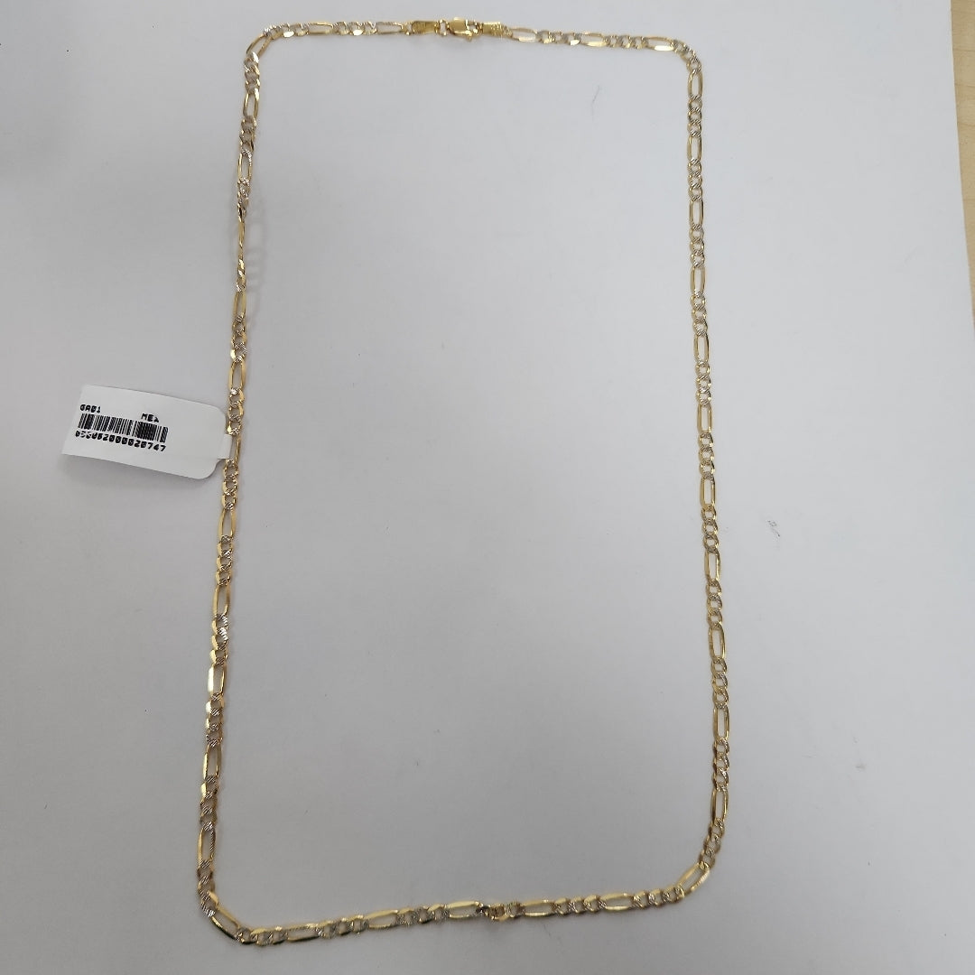 CADENAS TEJIDO 3X1 DIAMANTADO ORO 10K 55 CM 6.2 GR (NUEVO)