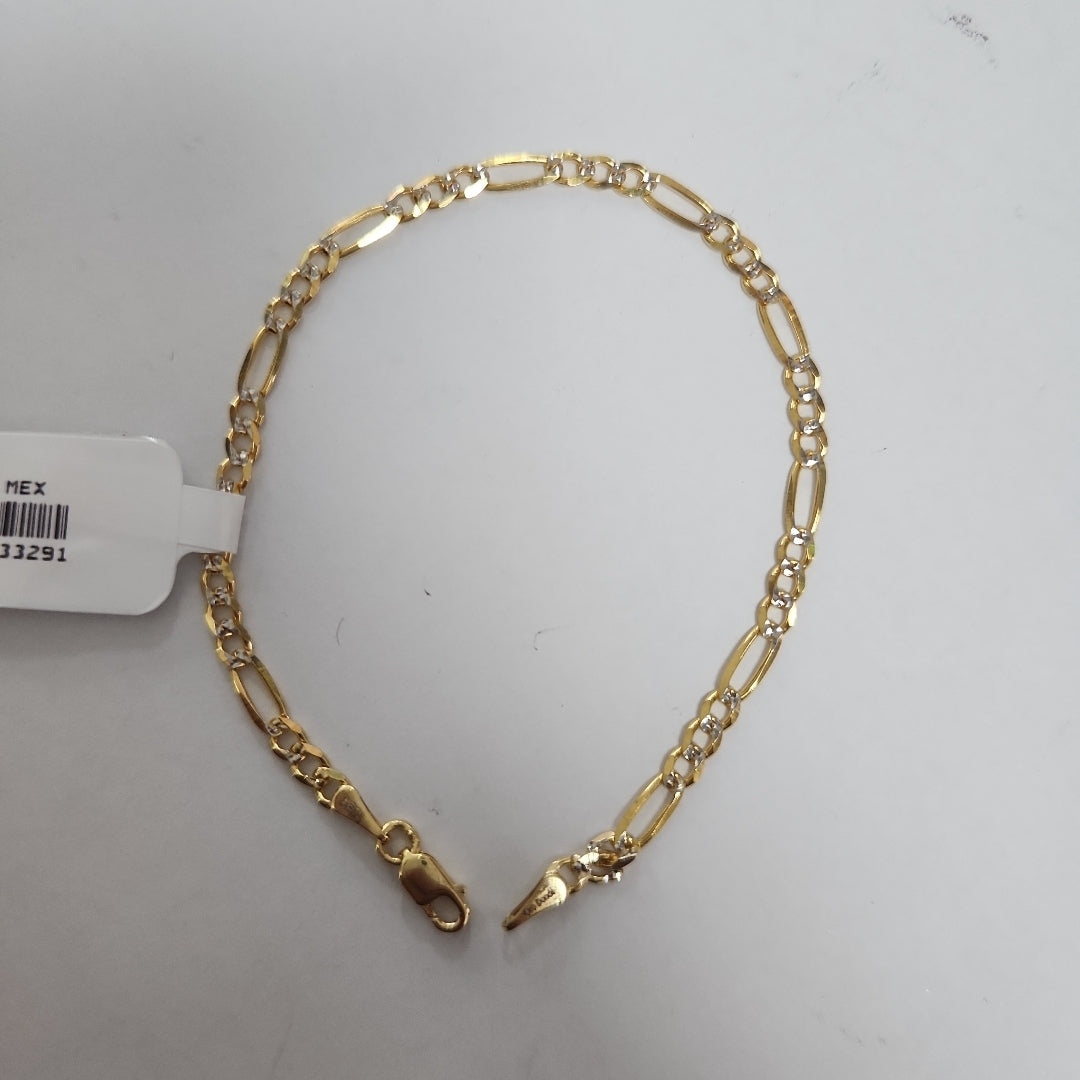PULSERAS 3X1 DIAMANTADA ORO 14K 18 CM 2.9 GR (NUEVO)