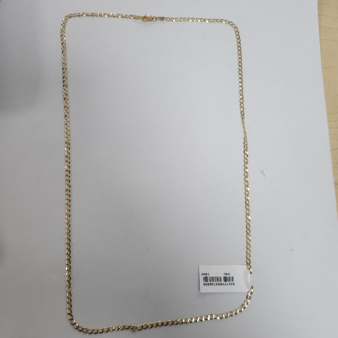 CADENAS TEJIDO BARBADA ORO 14K 60 CM 5.4 GR (NUEVO)