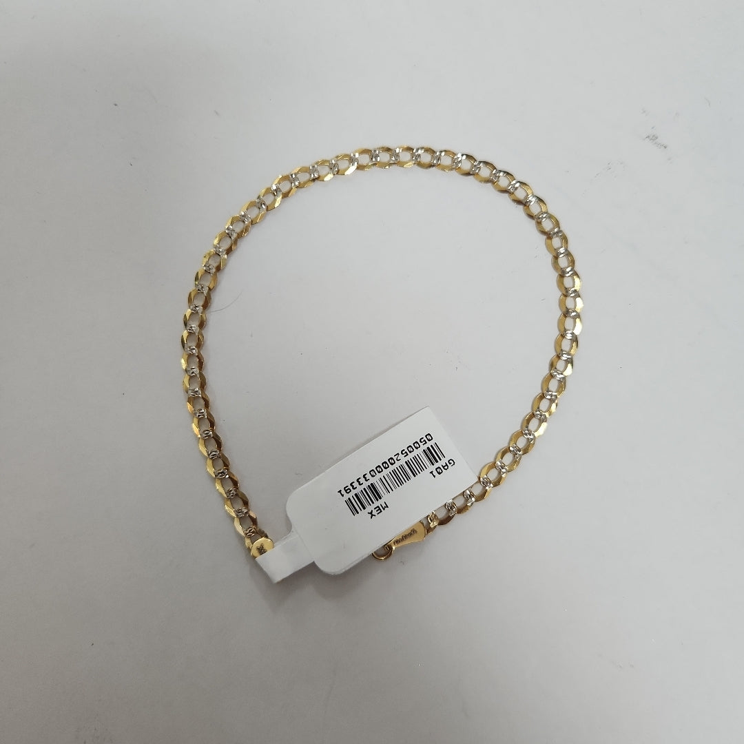 PULSERAS BARBADA DIAMANTADA ORO 14K 21 CM 3.5 GR (NUEVO)