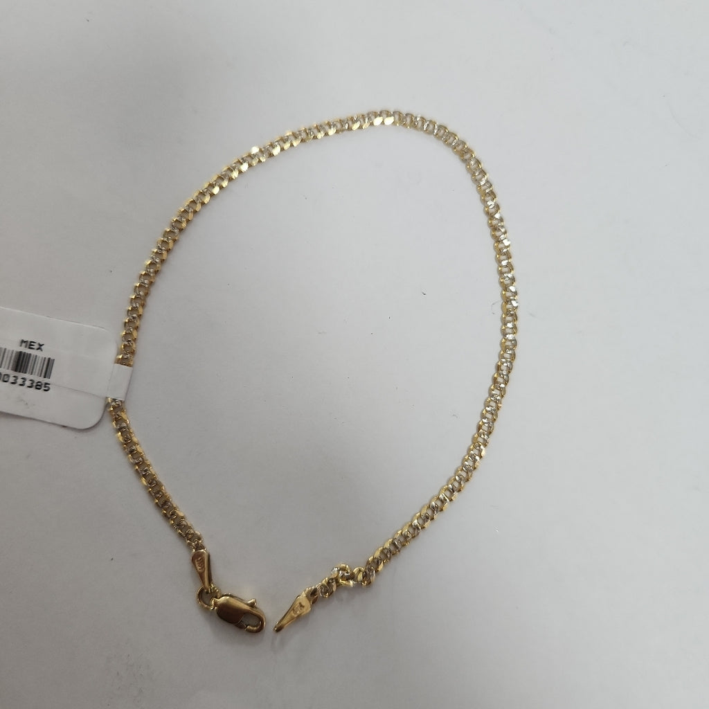 PULSERAS BARBADA DIAMANTADA ORO 14K 18 CM 2.5 GR (NUEVO)