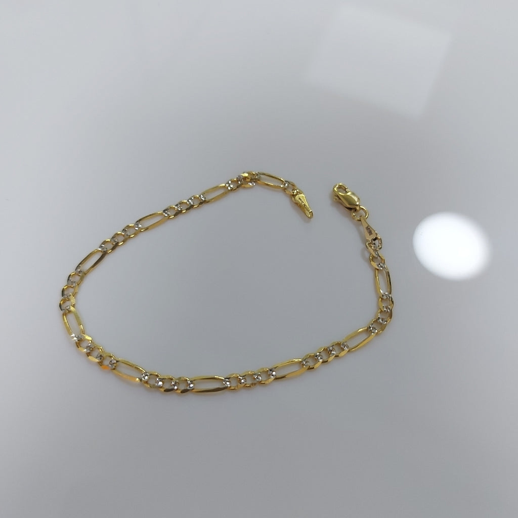 PULSERAS 3X1 DIAMANTADA ORO 14K 18 CM 3 GR (NUEVO)