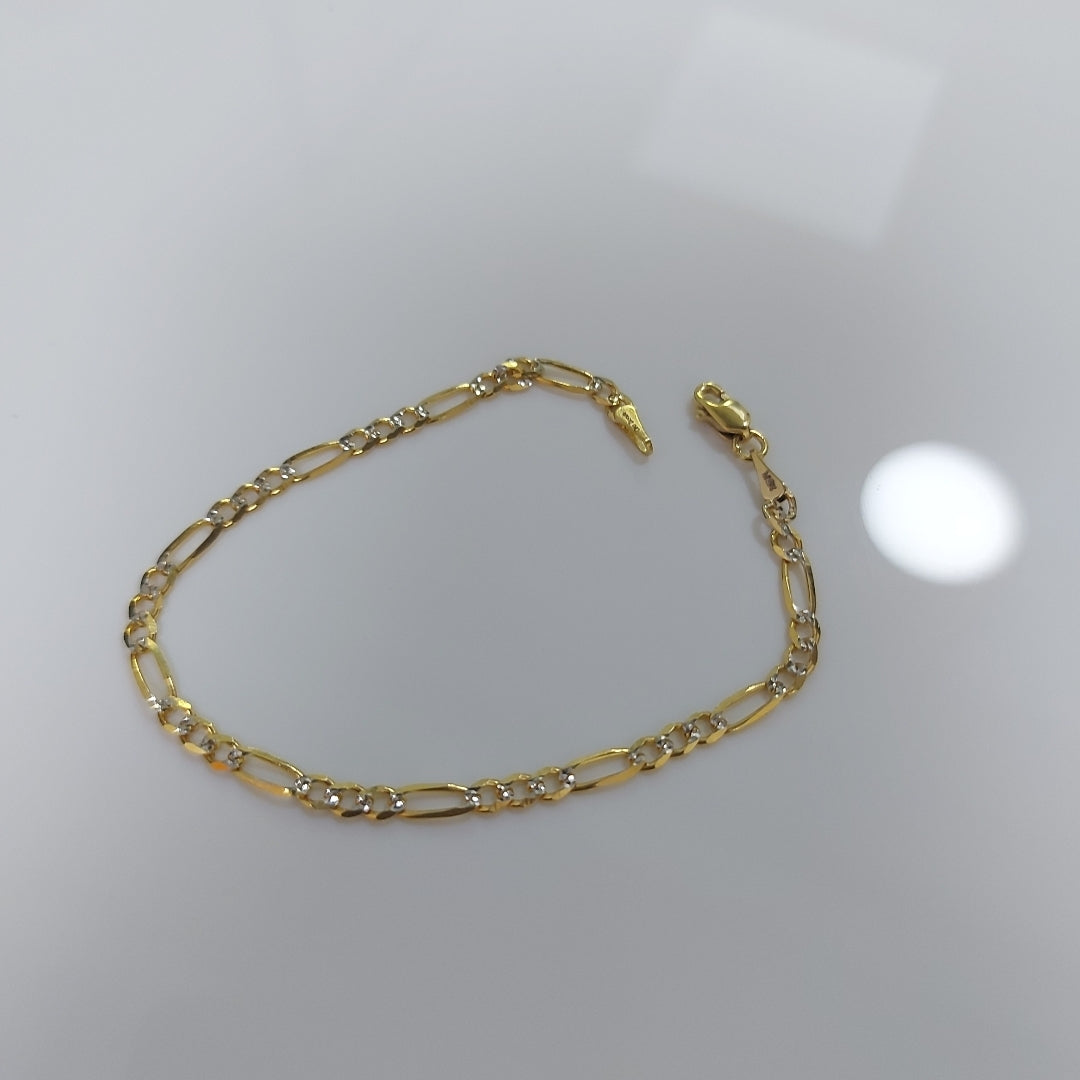 PULSERAS 3X1 DIAMANTADA ORO 14K 18 CM 3 GR (NUEVO)