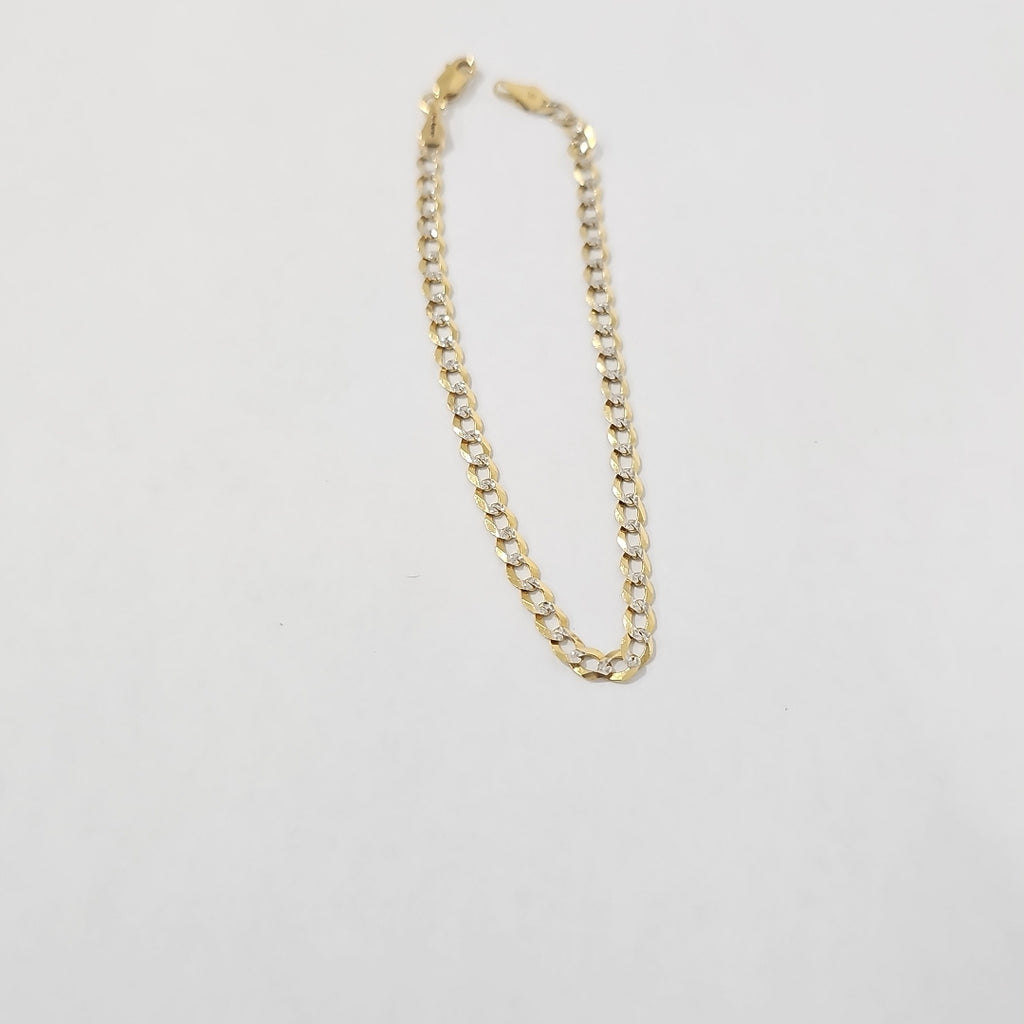 PULSERAS BARBADA DIAMANTADA ORO 14K 21 CM 3.5 GR (NUEVO)