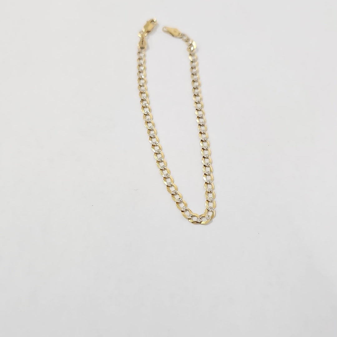 PULSERAS BARBADA DIAMANTADA ORO 14K 21 CM 3.5 GR (NUEVO)
