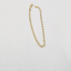 PULSERAS BARBADA DIAMANTADA ORO 14K 21 CM 3.5 GR (NUEVO)