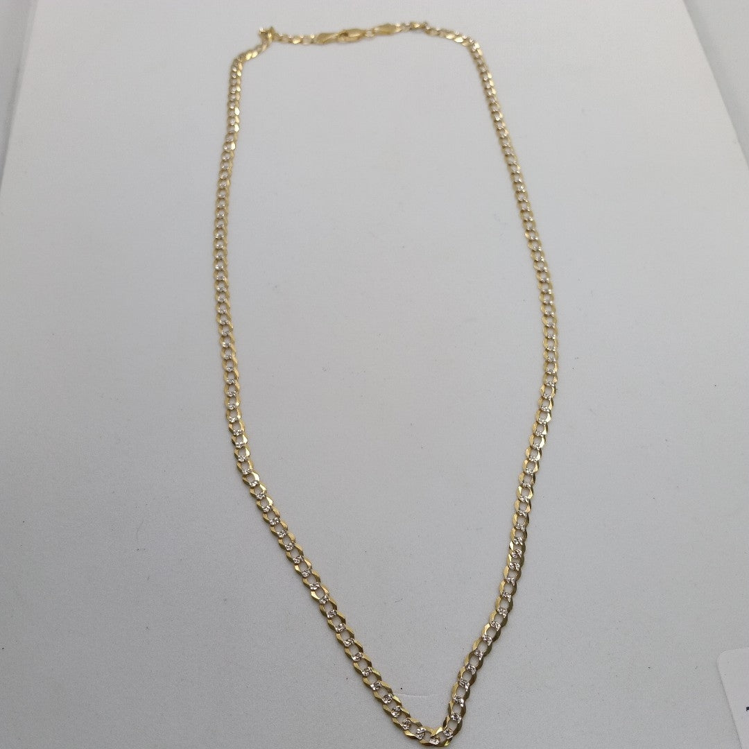 CADENAS BARBADA DIAMANTADA ORO 14K 55 CM 8.9 GR (NUEVO)