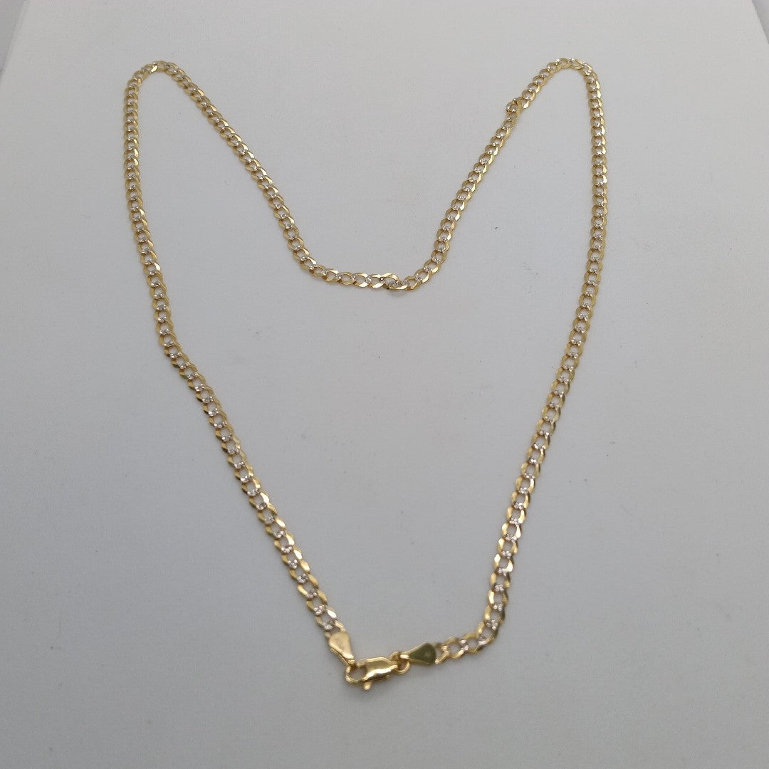 CADENAS BARBADA DIAMANTADA ORO 14K 60 CM 9.5 GR (NUEVO)