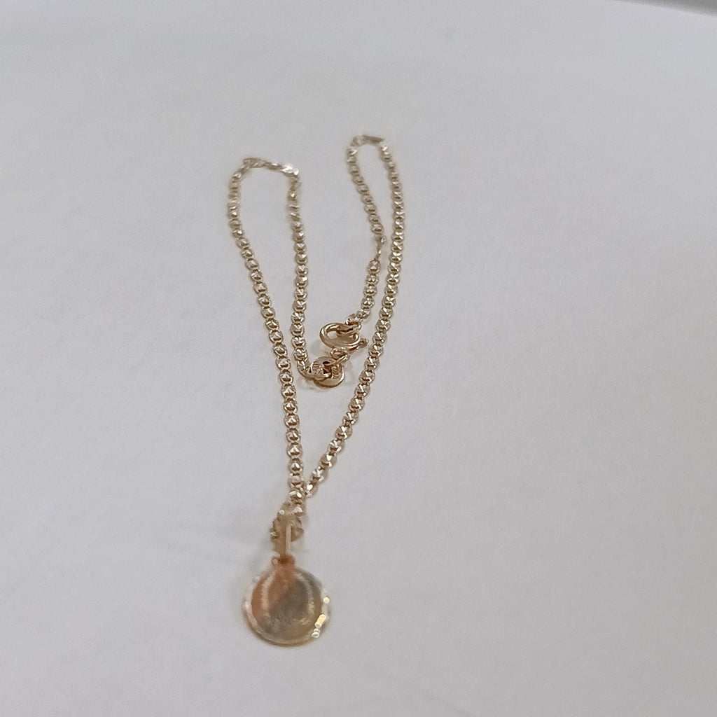 CADENA, MEDALLA RELIGIOSA ORO 10 K 1.6 GRMS (SEMINUEVO)