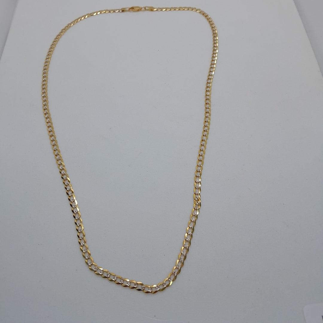 CADENAS BARBADA DIAMANTADA ORO 14K 55 CM 9 GR (NUEVO)