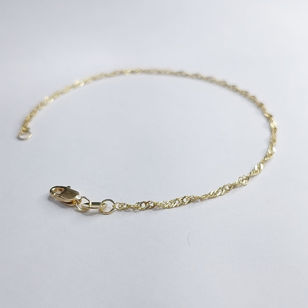 PULSERAS TEJIDO MEDIO TZL ORO 14K 18 CM 1.3 GR (NUEVO)
