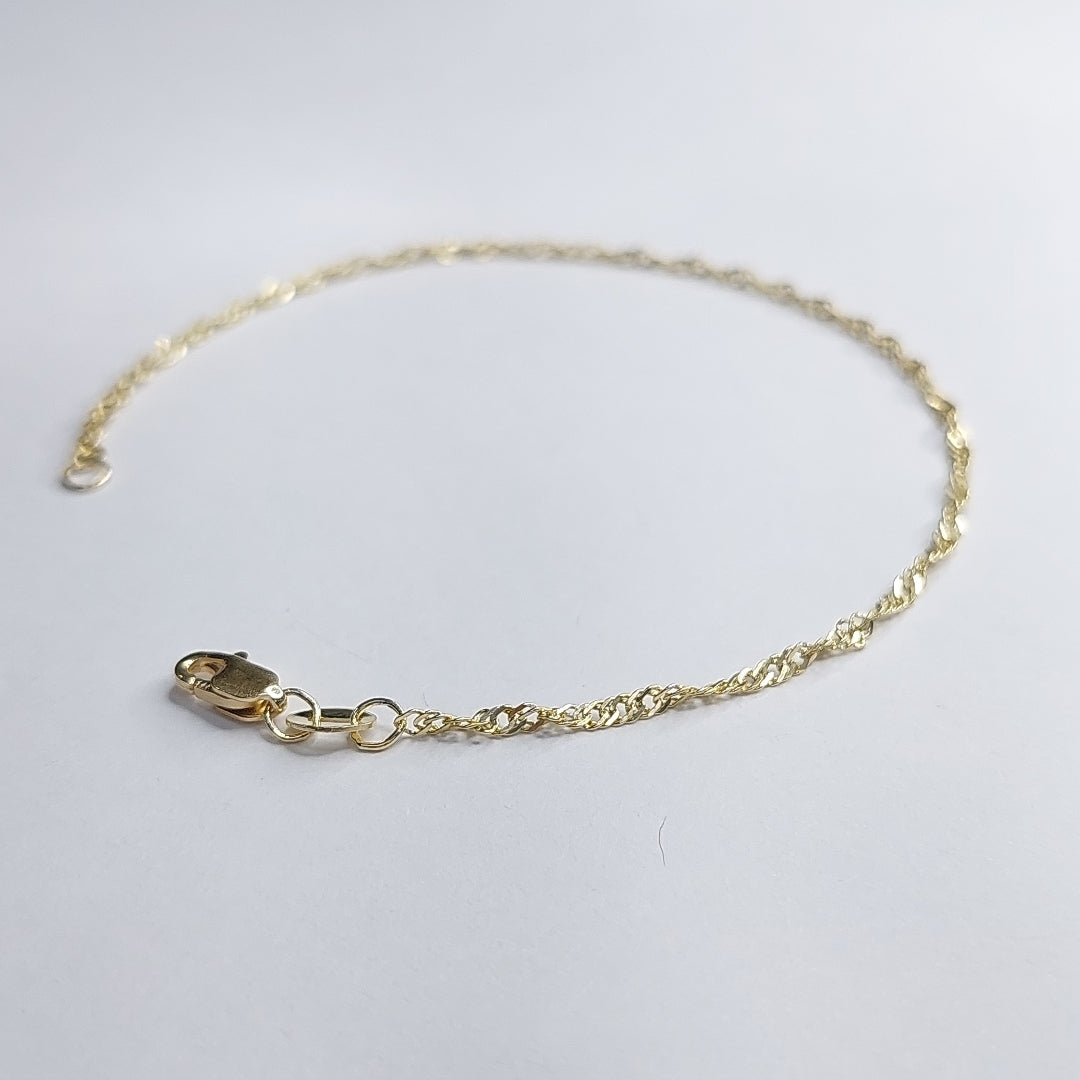 PULSERAS TEJIDO MEDIO TZL ORO 14K 18 CM 1.3 GR (NUEVO)