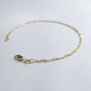 PULSERAS TEJIDO MEDIO TZL ORO 14K 18 CM 1.3 GR (NUEVO)