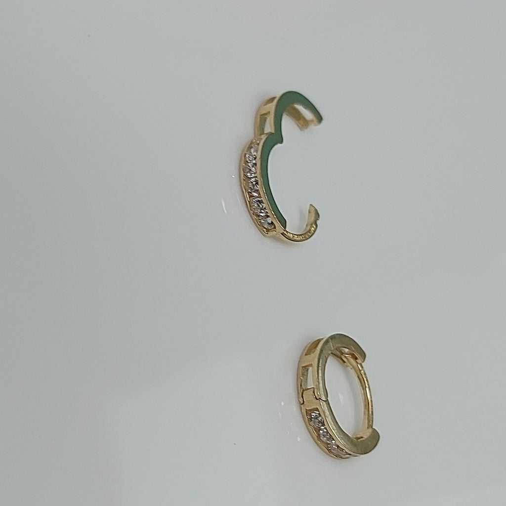 ARETES ARRACADAS C/CIRCONIAS ORO 10K 0.9 GR (NUEVO)