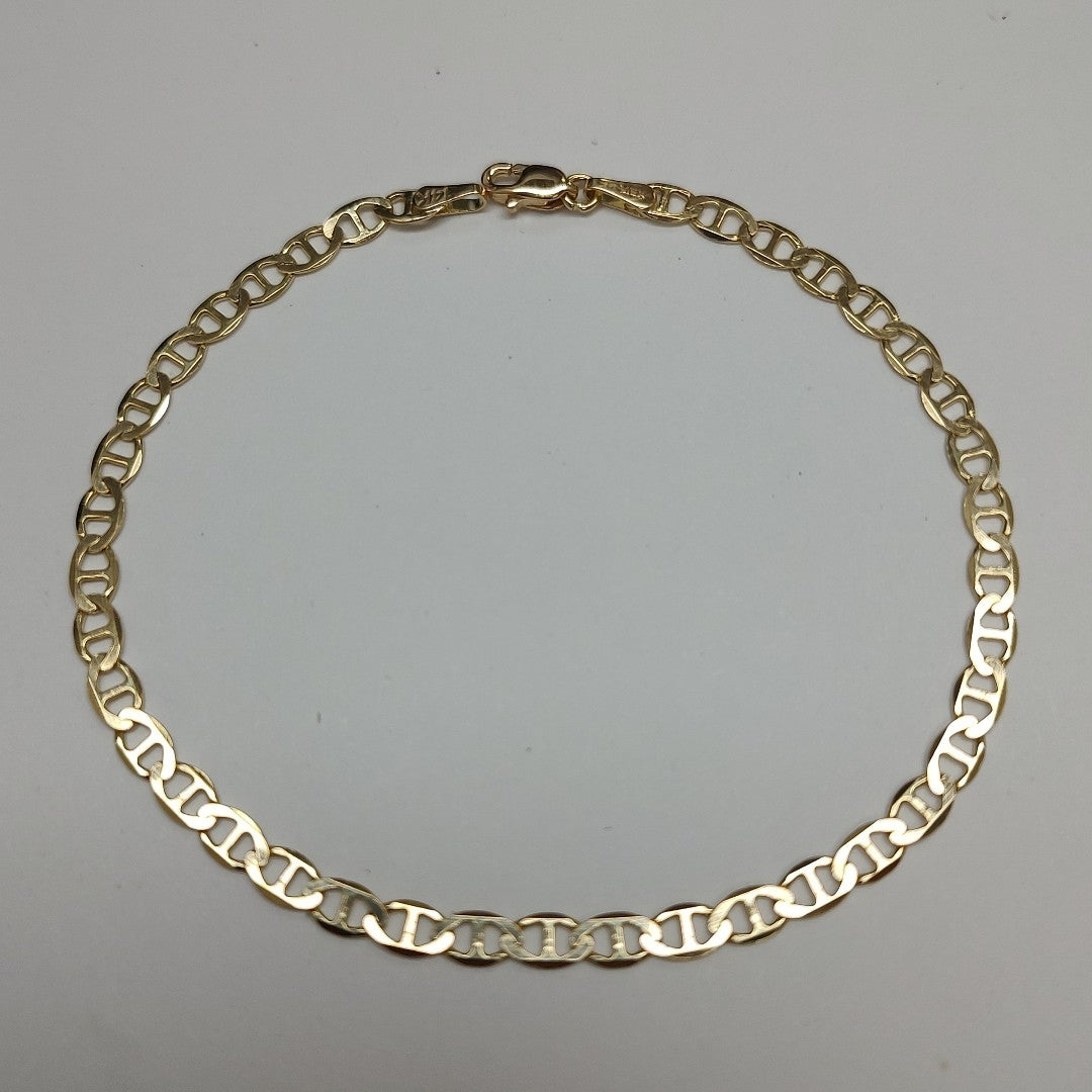 PULSERAS TEJIDO MARINERA ORO 14K 21 CM 3.5 GR (NUEVO)