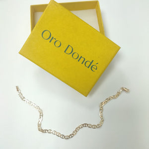 PULSERAS TEJIDO MARINERA ORO 14K 21 CM 3.4 GR (NUEVO)