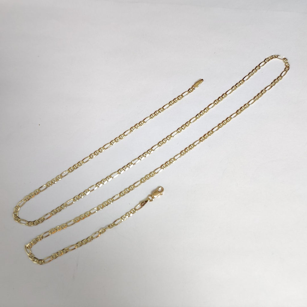CADENAS TEJIDO FIGARO GUCHI ORO 10K 60 CM 5.2 GR (NUEVO)