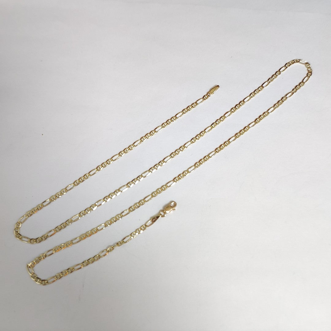 CADENAS TEJIDO FIGARO GUCHI ORO 10K 60 CM 5.2 GR (NUEVO)