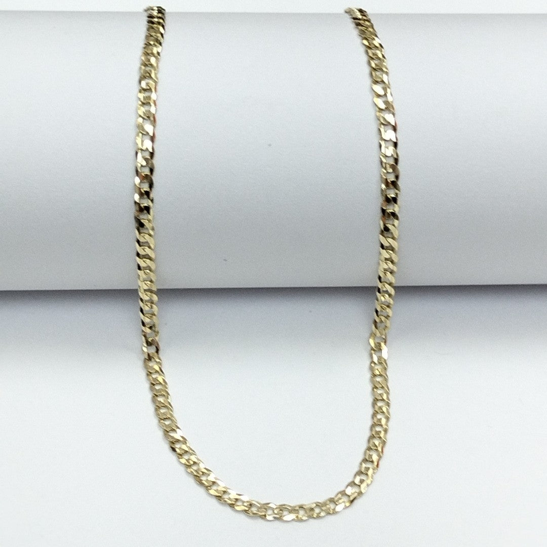CADENAS TEJIDO BARBADA ORO 10K 55 CM 8.2 GR (NUEVO)