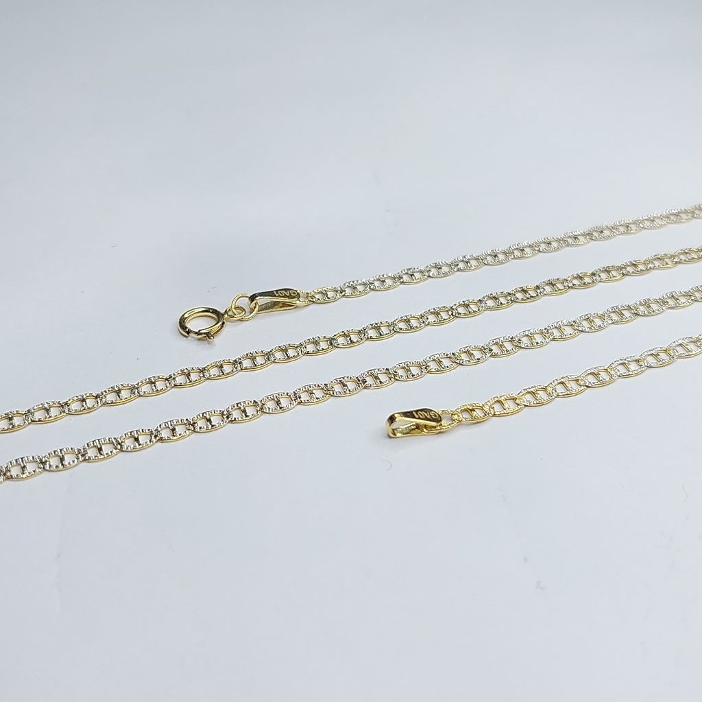 CADENAS TEJIDO GUCHI DIAMANTADO ORO 10K 55 CM 3.8 GR (NUEVO)