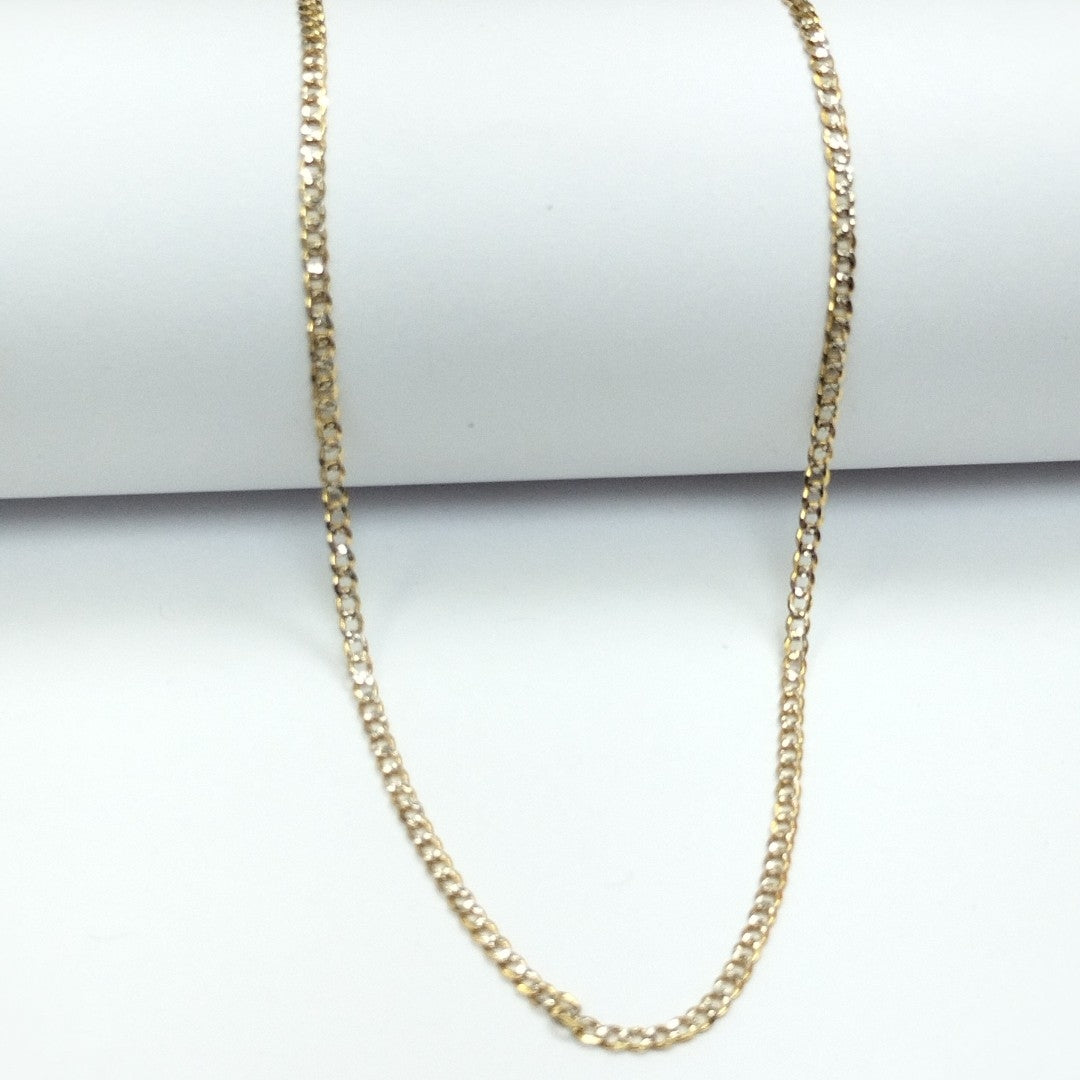 CADENAS BARBADA DIAMANTADA ORO 14K 60 CM 6.2 GR (NUEVO)