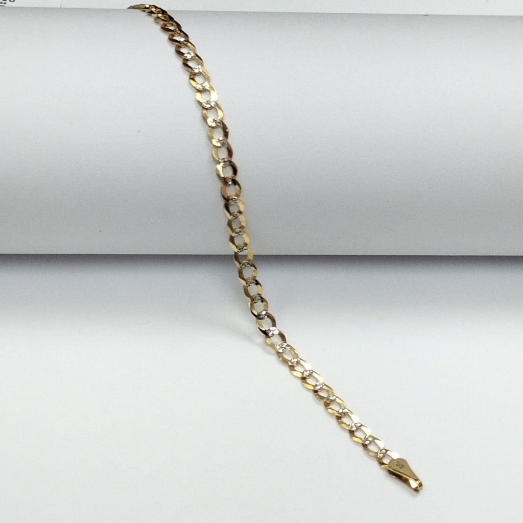 PULSERAS BARBADA DIAMANTADA ORO 14K 21 CM 3.6 GR (NUEVO)