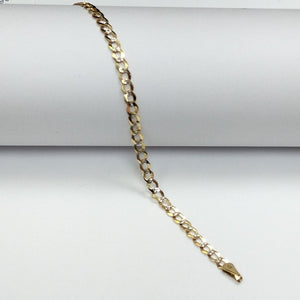 PULSERAS BARBADA DIAMANTADA ORO 14K 21 CM 3.6 GR (NUEVO)
