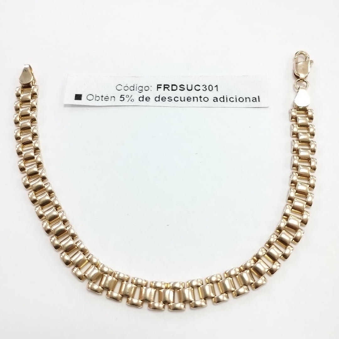 PULSERAS TEJIDO ESPECIAL ORO 10K 21 CM 11.8 GR (NUEVO)