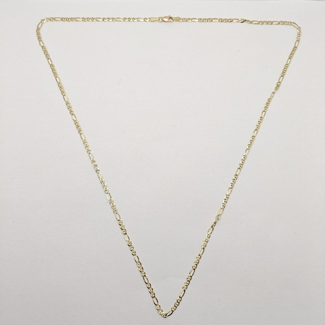 CADENAS TEJIDO FIGARO GUCHI ORO 10K 60 CM 5.2 GR (NUEVO)