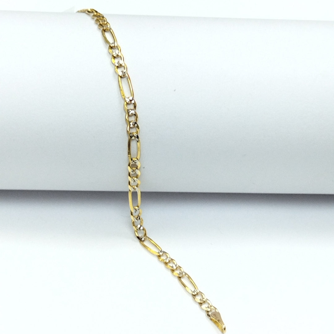 PULSERAS 3X1 DIAMANTADA ORO 14K 18 CM 3 GR (NUEVO)