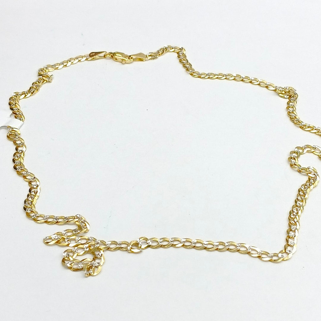 CADENAS BARBADA DIAMANTADA ORO 14K 55 CM 8.9 GR (NUEVO)