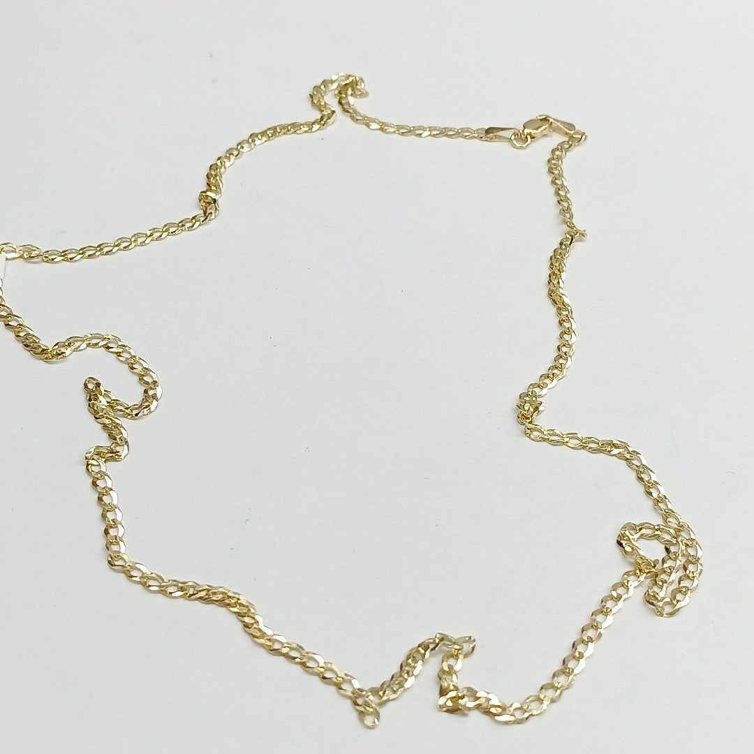 CADENAS TEJIDO BARBADA ORO 14K 60 CM 5.4 GR (NUEVO)
