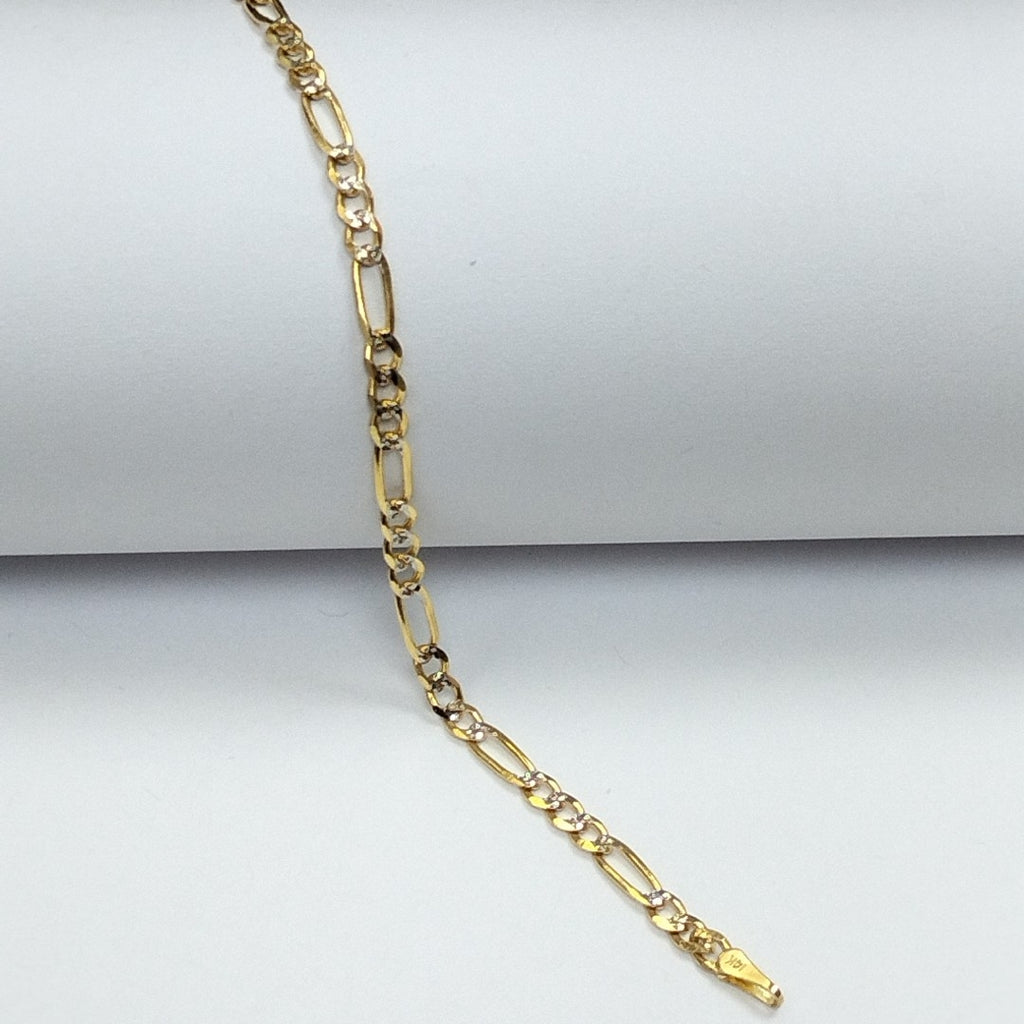 PULSERAS 3X1 DIAMANTADA ORO 14K 18 CM 3.1 GR (NUEVO)
