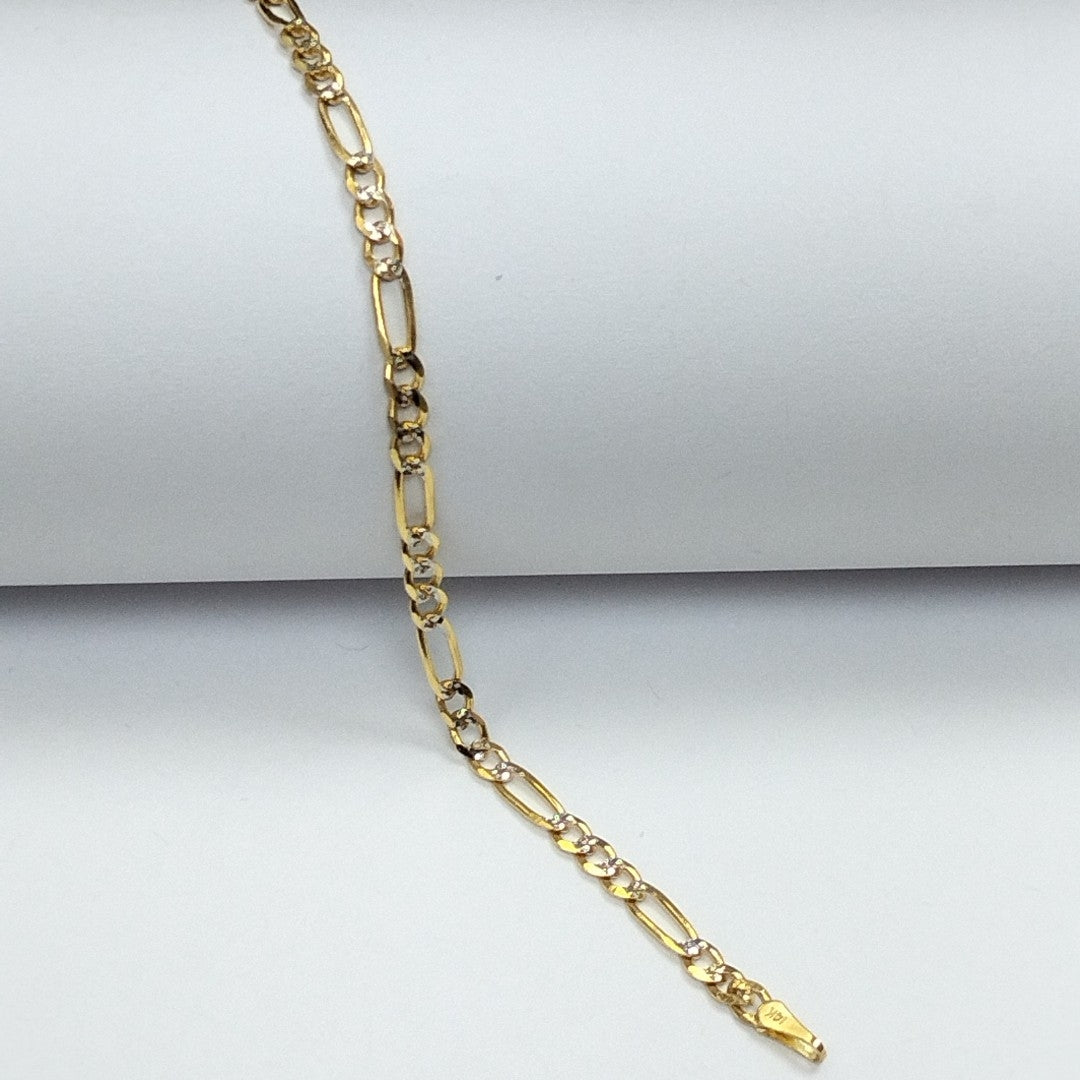 PULSERAS 3X1 DIAMANTADA ORO 14K 18 CM 3.1 GR (NUEVO)