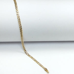 PULSERAS BARBADA DIAMANTADA ORO 14K 18 CM 2.5 GR (NUEVO)