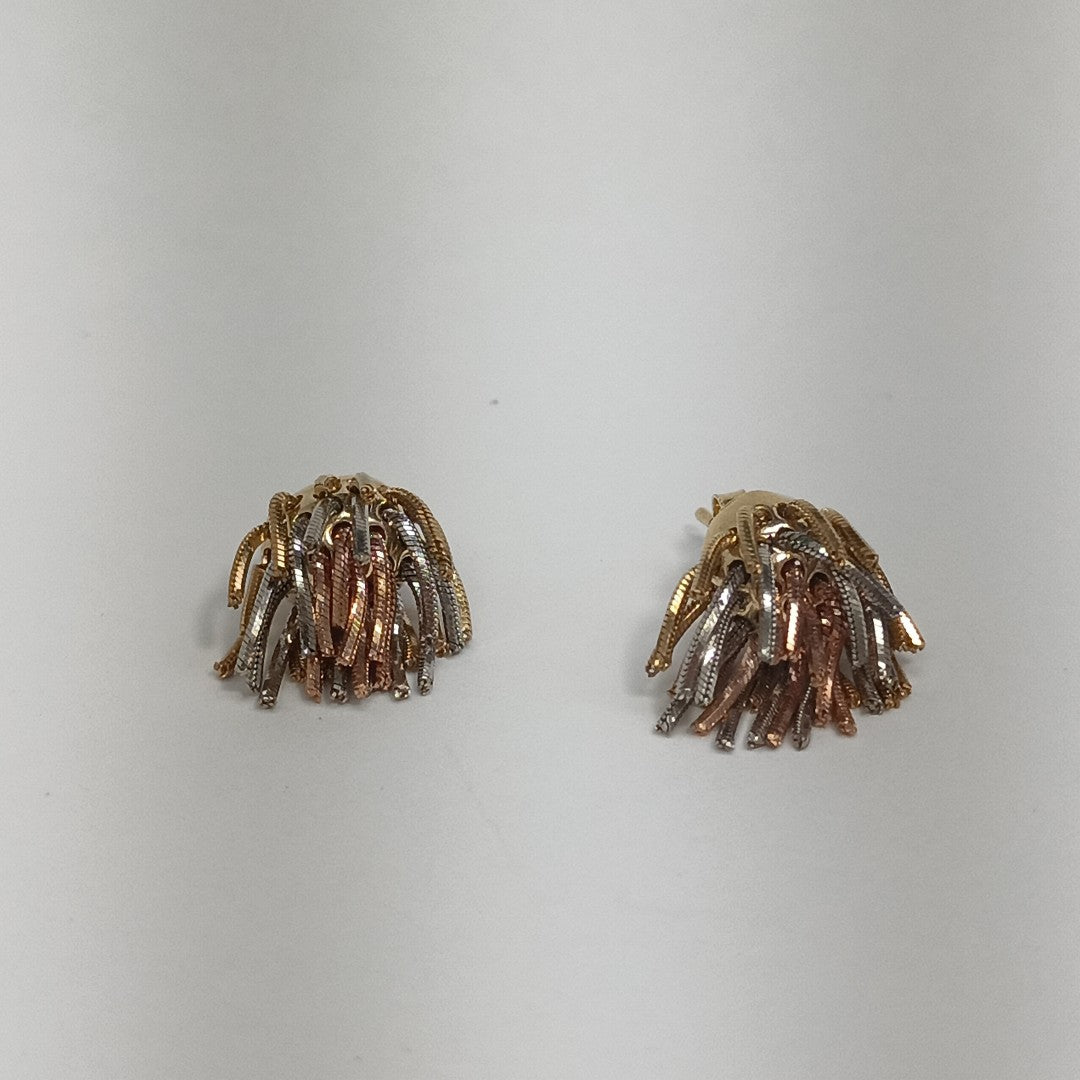 ARETES PAR ORO COMBINADO 14 K 5,00 GRMS (SEMINUEVO)